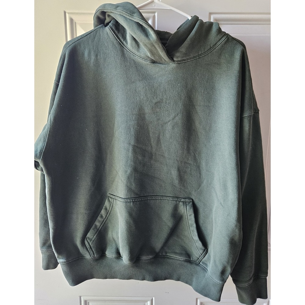 PacSun Green Pullover Hoodie XS Minimal Basic Fleece Sweatshirt